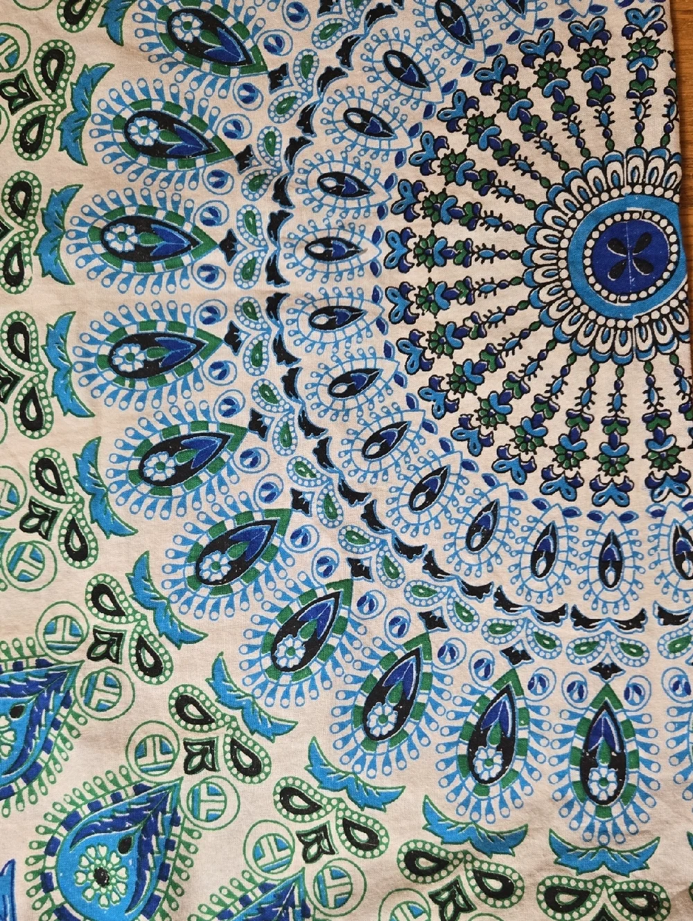 AmericanFlat boho Mandala Peacock white blue green wall tapestry